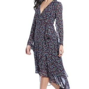 NWOT Betsey Johnson Polka Dot Wrap Dress Colorful Retro Twee Modcore Size 4